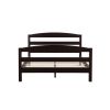 Full Size Minimalist Platform Bed Headboard Footboard in Espresso
