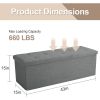 Dark Grey Linen Upholstered Bedroom Living Room Entryway Storage Bench Ottoman