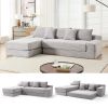Memory foam L-shaped compression sofa for living room - No Assembly Convertible Sofa Bed, Corduroy Fabric Compression Sofa, Modular Couch for Bedrooms