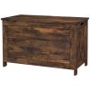 29.9" Wooden Storage Trunk Rustic Brown with 2 Safety Hinges Side Handles Storage Chest for Playroom