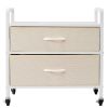 Mini Fridge Stand with Storage, 176 lb-Capacity Mini Fridge Table with 2 Drawers & 4 Swivel Wheels, Mobile Mini Fridge Shelf, White Mini Fridge Organi