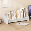 Desktop Bookshelf,Wooden Tilting Bookcase Small Desktop Bookshelf Organizer for Magazines