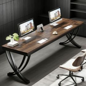 Two Person Desk Industrial Double Computer Desk with Metal Frame