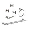 6-Pieces Bathroom Hardware Accessories Set, Bath Towel Bar, Towel Ring, Toilet Paper Holder and Towel Hooks for Wall Mounted