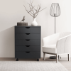 5 DrawerStorageCabinet with Wheels for Bedroom,Home, Office Organization, Black