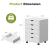 5 DrawerStorageCabinet with Wheels for Bedroom,Home, Office Organization, White