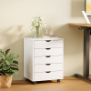 5 DrawerStorageCabinet with Wheels for Bedroom,Home, Office Organization, White