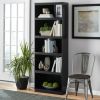 Framed 5-Shelf Bookcase with Adjustable Shelves, True Black Oak