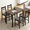 5-piece  wood dining table, farmhouse kitchen dining table and chairs, suitable for dining rooms, living rooms, walnut wood