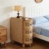 Wooden coffee table, side table, sofa table, bedside table, with storage space and unique rattan design