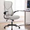 Ergonomic Office Chair, Adjustable Desk Chair with Padded Armrests, Comfortable Computer Chair for Home Office Use,Grey