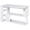 360Â° Rotating Home Office Desk L Shaped Corner Computer Desk with Storage Shelves, Writing Table Workstation, White