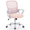 Desk Chair with Ergonomic Lumbar Support for Home, Office, Bedroom, 250lbs, Pink