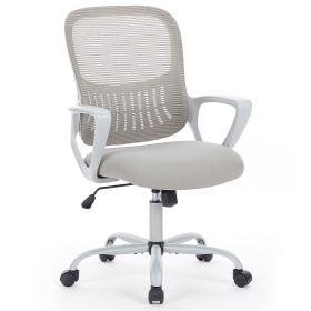 Desk Chair with Ergonomic Lumbar Support for Home, Office, Bedroom, 250lbs, Grey