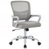 Desk Chair with Ergonomic Lumbar Support, Fixed Armrests & Removable Footrest - 250lbs Capacity, Suitable for Home, Office, Bedroom, Gray