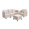 Modular Sectional Sofa, Modern 5-Seater Modular Sofa with Hidden Storage, Cloud Sectional Couch with High Rebound Sponge