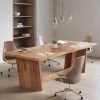 70.87-Inch Executive Computer Desk: Large Home Office Desk withWooden Pedestal, Industrial Wood Study Writing Table
