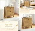 Modern 3-Drawer Nightstand Wooden Bedside Table for Bedroom Furniture And Home Decor