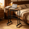Height Adjustable Laptop Desk with Fabric Drawer Tablet Holder And Lockable Wheels for Home Office Use