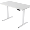 Electric Standing Desk Whole Piece Adjustable Height Desk Home Office Computer Workstation Sit Stand up Desk (White Frame + White Top)