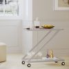 Bar Cart, Bakers Rack,Home Serving Bar Cart With Lockable Wheels, Wine Rolling Cart ,Tempered Glass Shelves For Kitchen Dining Living Room