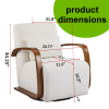 Cream Upholstered 360° Swivel Accent Chair – Solid Wood Curved Arms, Mid-Century Modern Design, Ergonomic Comfort for Living Room