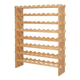 72 Bottle Stackable Modular Wine Rack, 8-Tier, Floor Freestanding Wine Storage Rack, Sturdy Wines Holder Display Shelf, Wobble-Free Shelves, Easy Asse