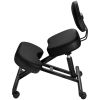 Ergonomic Kneeling Chair with Backrest & Wheels, Mobile X-Shaped Posture Knee Chair with Adjustable Height & Thick Foam Cushions, Relief for Neck or B