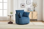 Blue Swivel Accent Chair,Round Swivel Barrel Chair