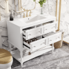 36" Bathroom Vanity Cabinet with Sink Combo Set, Undermount Ceramic Sink, Free Standing Vanity Set with 4 Drawers, Solid Wood Frame Bathroom Cabinet