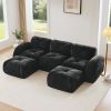 U-shaped Boneless Sofa,Tufted Design,32D High Density Sponge,Bottom Anti-Slip Design,No Assembly Required Bottom,Free Combination,Movable Ottomans For