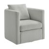 Sutton Light Grey Performance Fabric Swivel Barrel Chair