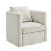Sutton Ivory Performance Fabric Swivel Barrel Chair