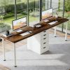 Two Person Desk, Long Computer Desk with 5 Drawers