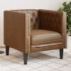Chesterfield Sofa Chair Brown Faux suede leather (100% polyester)