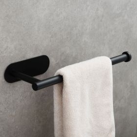 Stainless Steel Towel Holder Adhesive Lengthen Toilet Paper Holder for 2 Roll Papers, Black  YJ