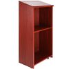 Podium Stand, 47 inch Hostess Stand with 4 Rolling Wheels, Wood Podium with Storage Shelves and Slant Desktop, Lecterns & Podiums for Home, Office, Sc