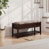 Rouen Seating Bench with Shoe Storage, Espresso