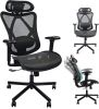 Mesh Office Chair,Ergonomic Office Chairs with Wheels,Adjustable Lumbar Support,Armrest,Headrest-Tilt High Back Desk Chair with Mute Wheel for Office,