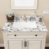 31"x22" Bathroom Vanity Top, with Undermount Ceramic Sink and Backsplash, artificial marble Bathroom Vanity Top with 1 Pre-Drilled Hole