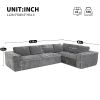 [VIDEO+New]129.5" Minimalist Style Modular Sectional Sofa,6 Seat Wrinkle-resistant Chenille Couch Set,2 PC Free Combination