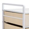 Mini Fridge Stand with Storage, 176 lb-Capacity Mini Fridge Table with 2 Drawers & 4 Swivel Wheels, Mobile Mini Fridge Shelf, White Mini Fridge Organi