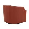 Emmett Caramel Top Grain Leather Swivel Glider Barrel Chair