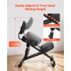 Ergonomic Kneeling Chair with Backrest & Wheels, Mobile X-Shaped Posture Knee Chair with Adjustable Height & Thick Foam Cushions, Relief for Neck or B
