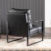 Classic Mid Century Modern Accent Chair with Durable Square Metal Frame, Armchair for Living Room, Bedroom, Home Office in Spotted Microfiber Upholste