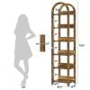 Arched Tall Bookshelf 6 Tier Open Display Bookcase Rustic Storage Shelf for Living Room