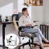 Ergonomic Office Chair, Adjustable Desk Chair with Padded Armrests, Comfortable Computer Chair for Home Office Use,Grey