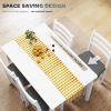 5-Piece Small Kitchen Table Set for 4, Farmhouse Dining Table Set with Upholstered Chairs and Rubber Wood Legs, White