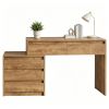 Executive Computer Desk with 5 Drawers Home Office Furniture with File Cabinet Storage Wood Computer Desk
