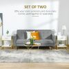 Nightstand Set of 2, Modern Bedside Table with Drawer and Shelf, Bedside Cabinets for Bedroom, White